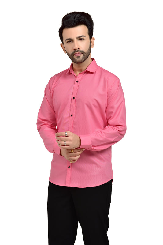 Light Pink Regular Fit Formal Shirt For Men's