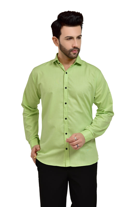 Light Green Regular Fit Formal Shirt For Men's