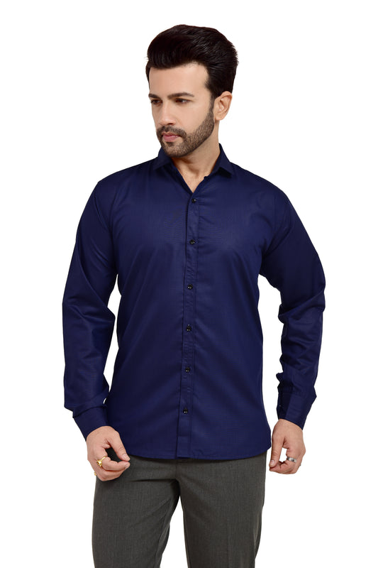 Blue Regular Fit Formal Shirt For Men's